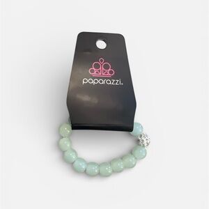 5/$25 NWT Paparazzi Mint Green Beaded Bracelet with Silver Charm